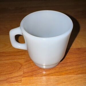 Vtg Anchor Hocking Fire King White Coffee Mug Cup USA D-Handle Milk Glass #50